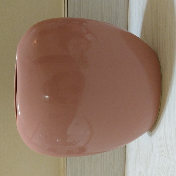 Vintage 1980s Pink Mauve Vase with Colorful Flower Basket Motif Albert E Price - Picture 3 of 5